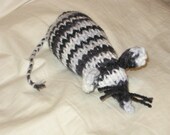 Zebra Knit Catnip Mouse