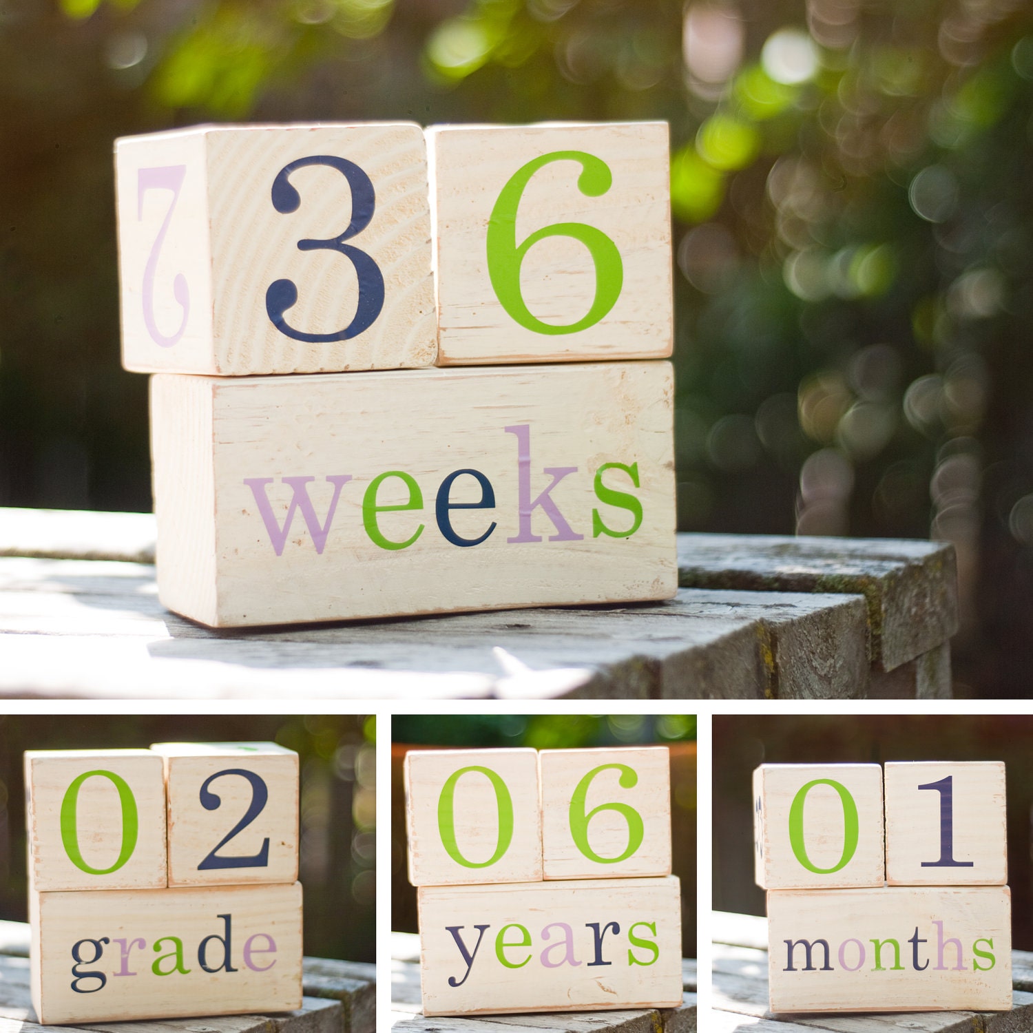 Cute and Colorful Baby Age Blocks - Fun Photo Prop and Unique Baby Gift
