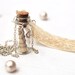 Personalised Valentine Anniversary Necklace Gift - personalised message inside a glass bottle pendant - vows, proposal, whimsical