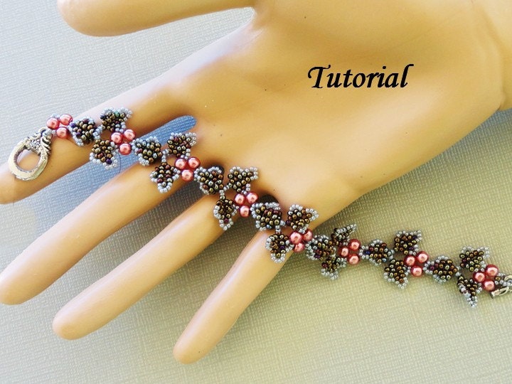PDF for Ivy beadwoven bracelet beading pattern tutorial - beadweaving beaded seed bead jewelry