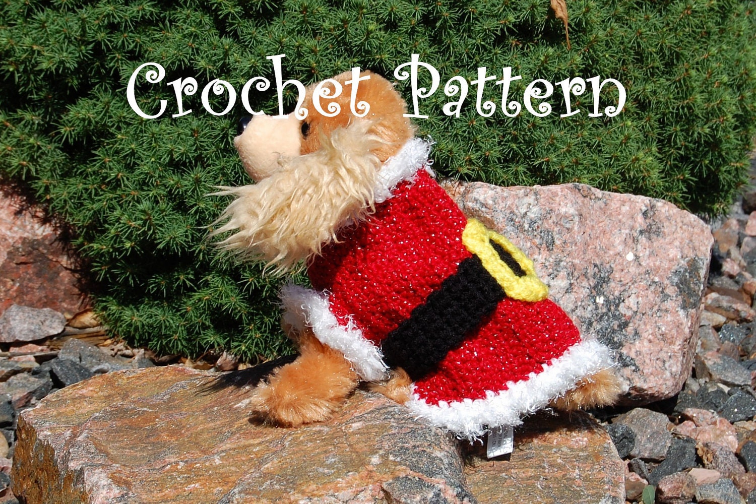 Instant Download Crochet Pattern - Santa Claus Dog Sweater - Small Dog Sweater 2-20 lbs