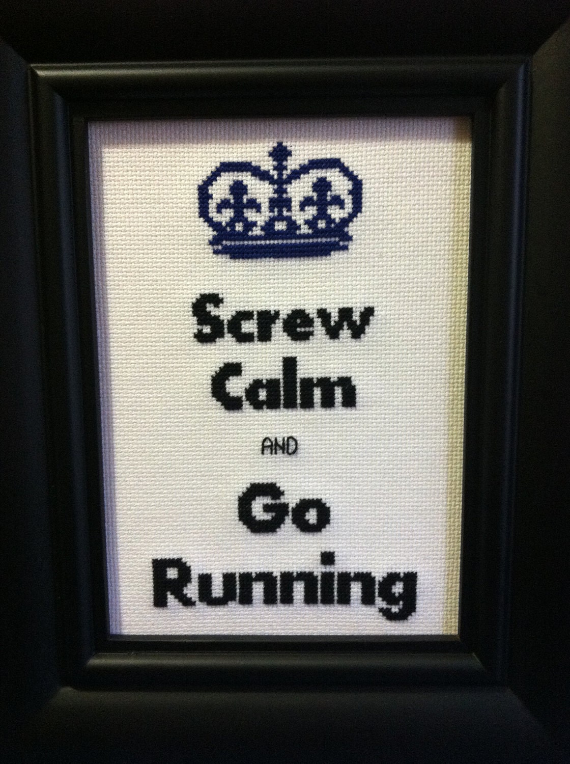 Screw Calm and Go Running cross stitch