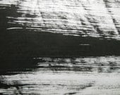 Black and White OOAK Contemporary Original Abstract Ink Wash Painting 11.7x16.5" Midnight"