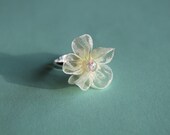 SALE - 10% off Yellow Fabric Flower Ring