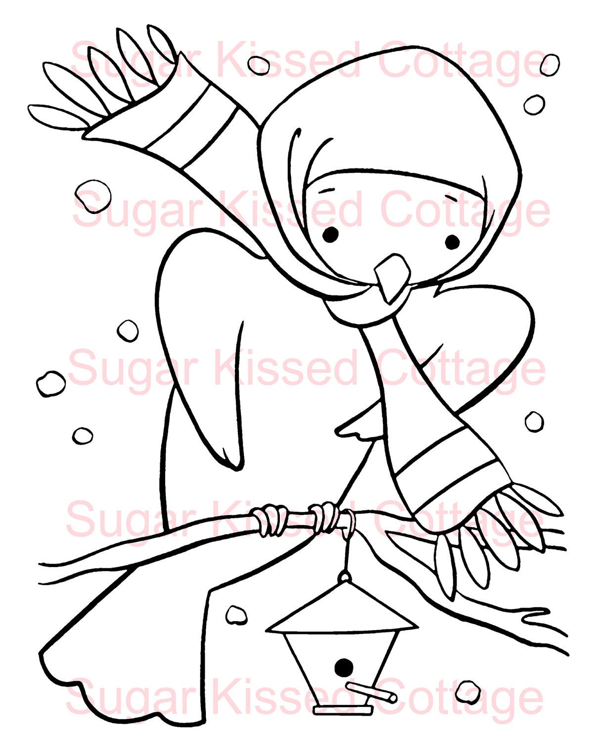 Digital Stamp - Winter Bird