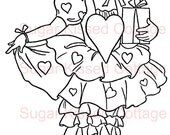 Digital Stamp - Valentine Party Girl