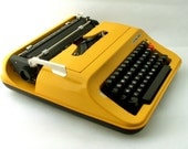 Vintage yellow manual  typewriter - Privileg 350T from Europe