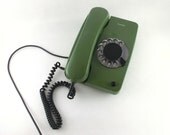 vintage green rotary telephone 80s