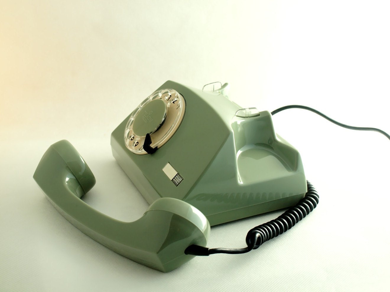 Vintage green rotary telephone