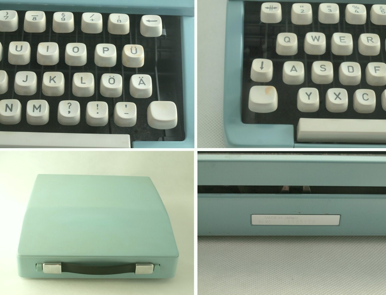 Vintage manual typewriter turquoise / aqua blue - Imperial