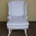 Hand-Made White Rocking Wing Chair with Nailheads - Made-To-Order - can be ANY FABRIC