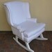 Hand-Made White Rocking Wing Chair with Nailheads - Made-To-Order - can be ANY FABRIC