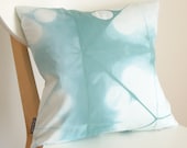 Shibori Pillow Cover 16x16 inches - Pale Sea Glass