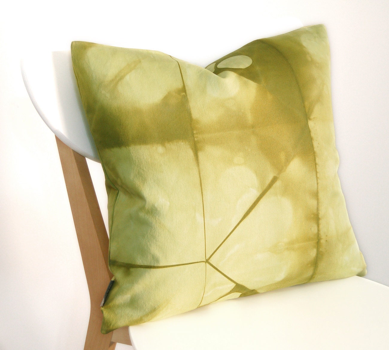 Tie Dye Green Pillow Cover - Contemporary Shibori - 18x18 inches - Avocado