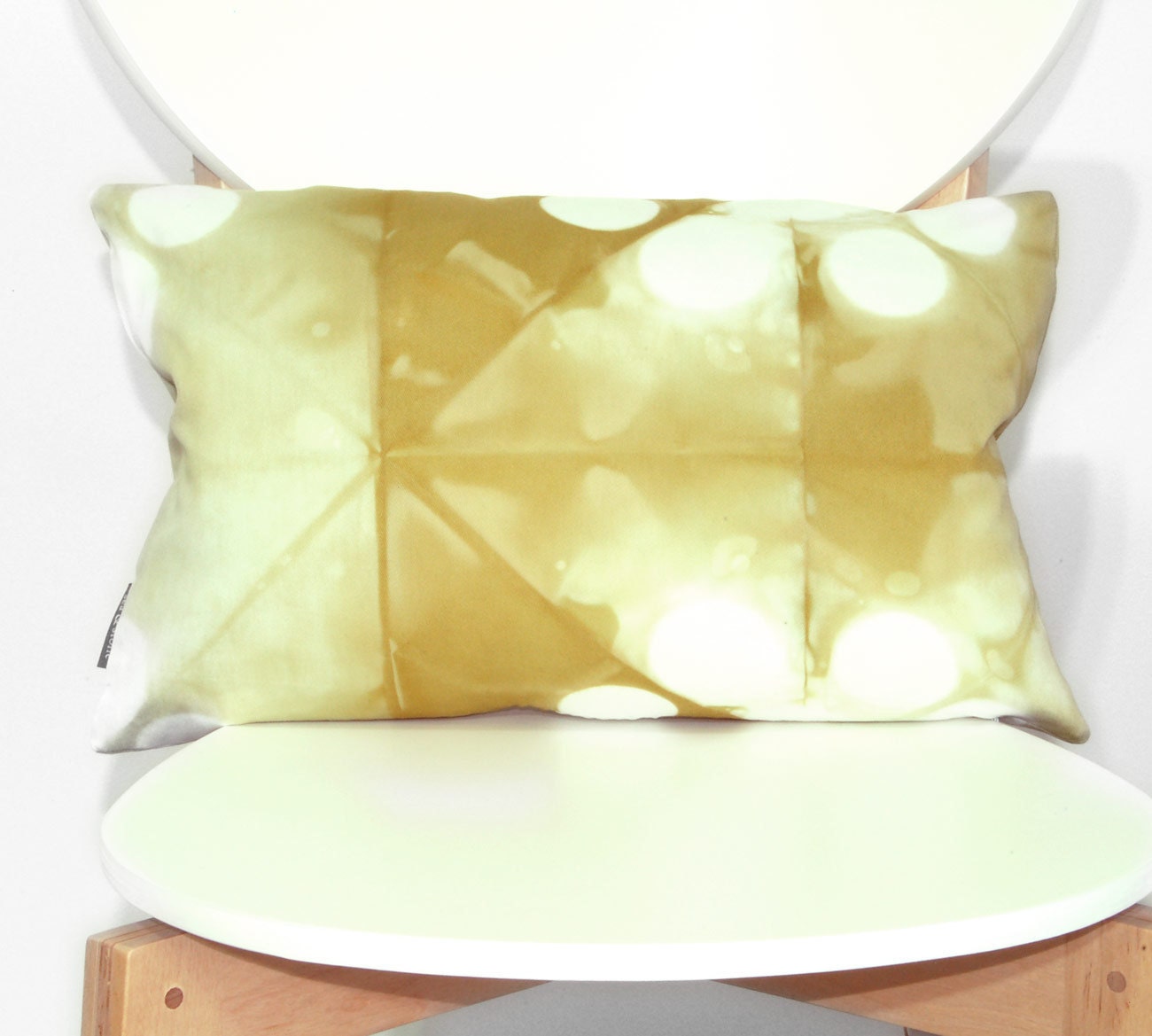 Tie Dye Gold Pillow Cover 12x18 inches - Flax