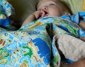 XL Ready2Ship Minky Baby/Toddler Blanket (Mosaic Safari)