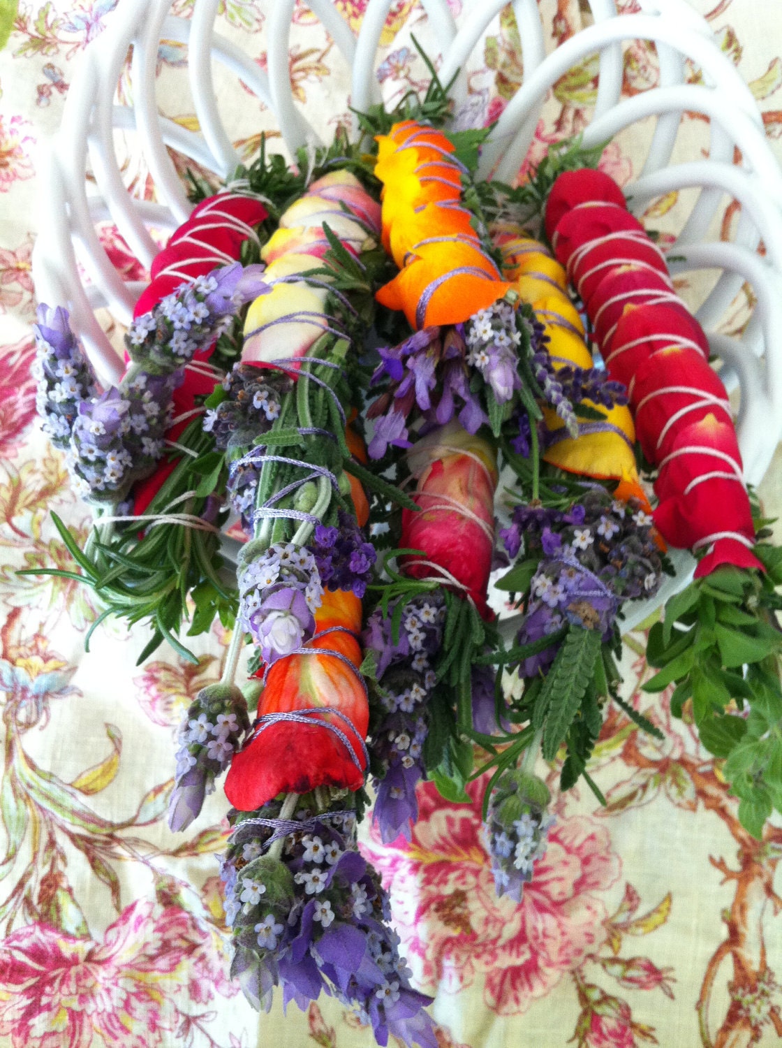 Lavender, rosemary & rose smudge sticks for peace, harmony, and restful sleep