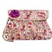 Floral Clutch Bag Violet Purple Lavender field of flower cotton