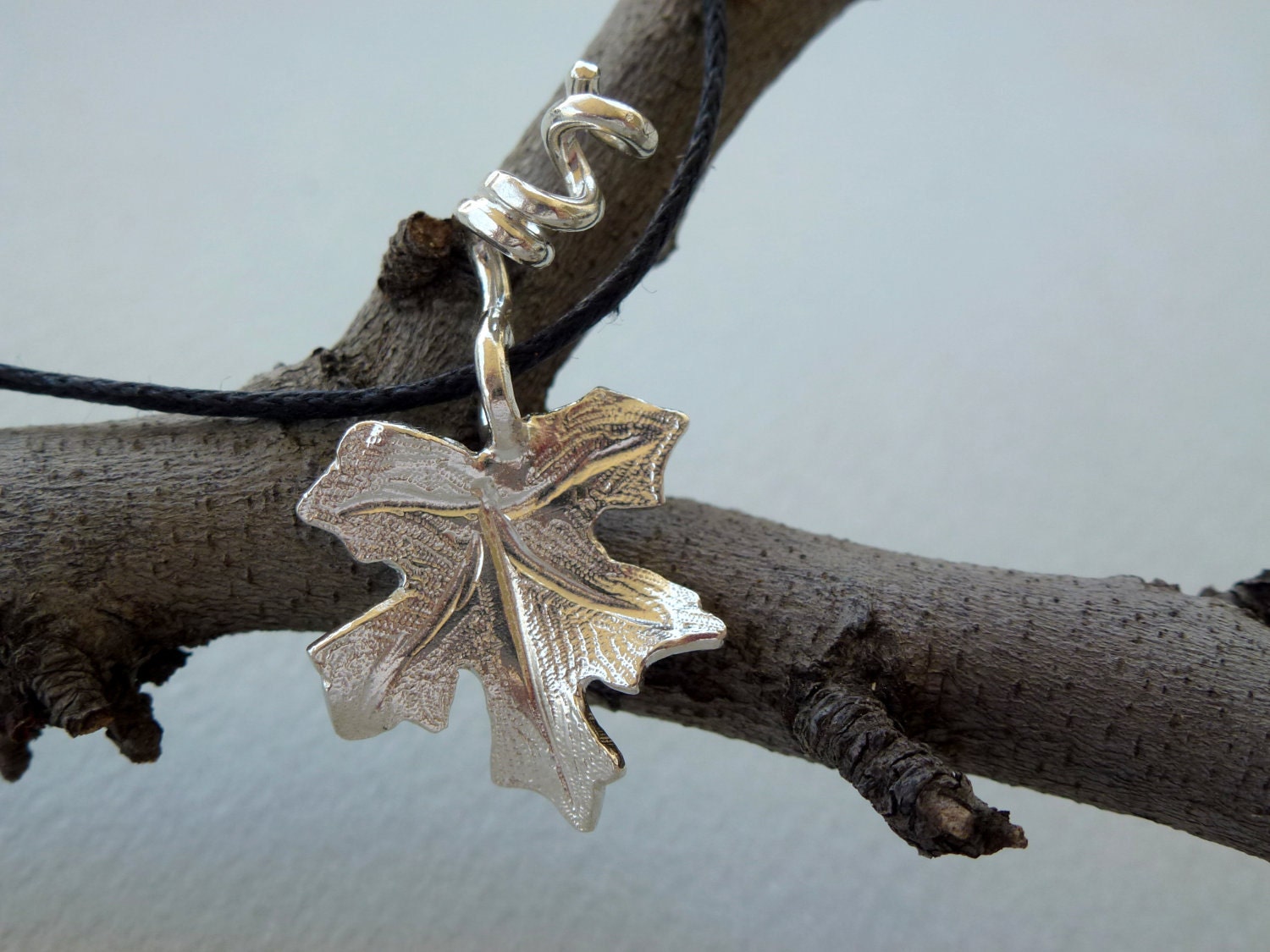 Vine Leaf sterling silver necklace, Black Friday, Natural Woodland Theme