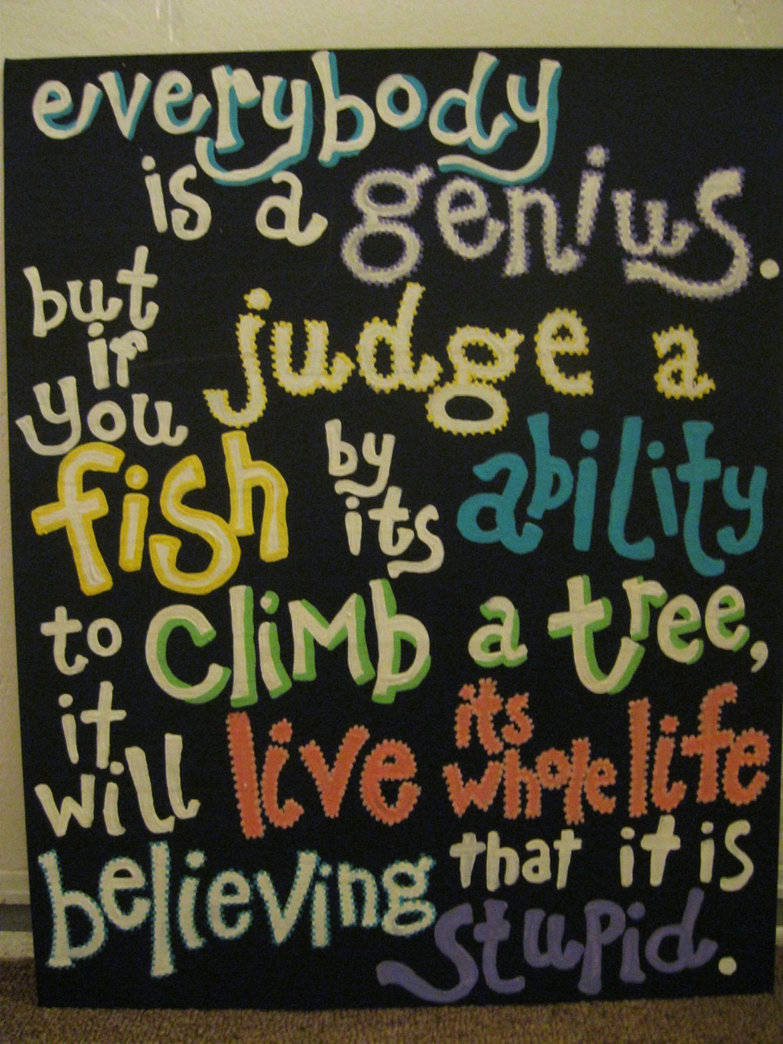Einstein Painted Quote Canvas (large)