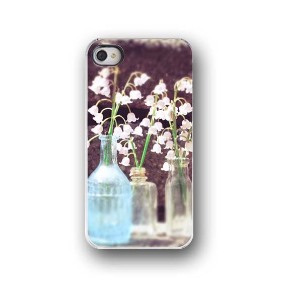 Lilies of the Valley, iPhone 5 4 4s Case, Pastel Pink, Baby Blue, Cell Phone Case, Accessory for iPhone 5 4 4s