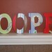 SALE.. Hand Painted wall letters with free ribbon.