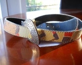 Vintage leather southwestern style belt from 1980's
