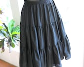Vintage black full tiered swing skirt by Partners Please: m