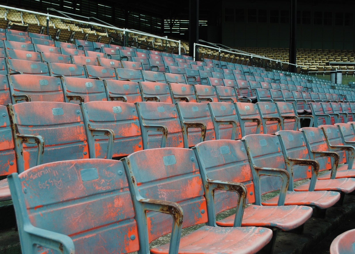 Baseball Memories - Fine Art Print 5 X 7 Vintage Seating at Rickwood Field by VictoriaAnnePhotoArt