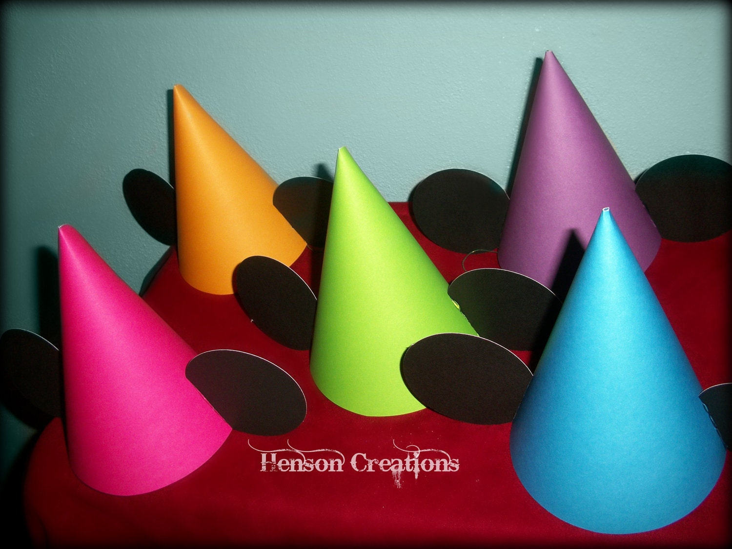30 BLACK Disney Mickey Minnie Mouse Inspired Birthday Party Hats with Ears