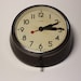 ORIGINAL vintage industrial factory office electric WALL CLOCK with brown bakelite case