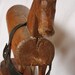 Antique Beautiful early 1800's primitive  FRENCH Wooden rolling Toy HORSE