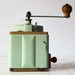 Rare French PEUGEOT ALMOND GREEN Metal and wood coffee grinder