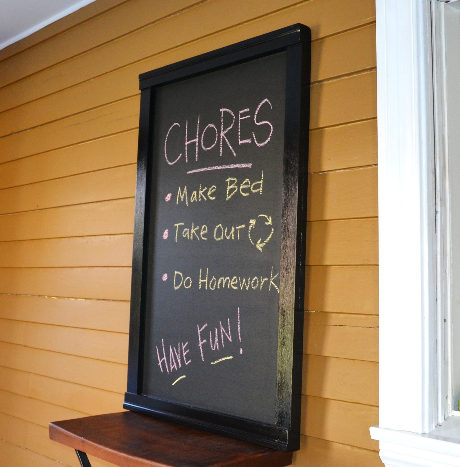 ON SALE Framed Medium chalkboard wall mounted with chalk ledge