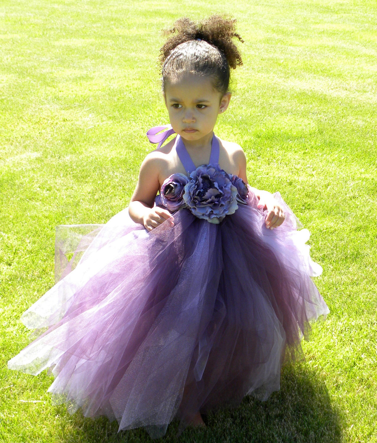 Flower Girl Tutu Dress - Purple - Plum Princess - 12 Month to 2 Toddler Girl Il_570xn