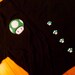 MARIO Inspired Cute Cardigan with Hand-made Applique and Hand-Made Mushroom Buttons
