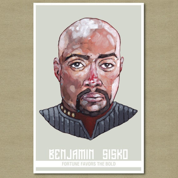 Sisko Captain Deep Space Nine Character Poster