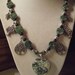 Tree Agate in 18K White Gold Pendant silver, malachite and Jasper Beaded Necklace