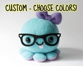 Custom Octopus Plush Toy - Choose colors and Accessories