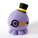 Moustache Octopus Plush w/ Top Hat and Monocle - Choose Colors