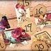 Table Numbers Vintage Postcard with stand red and yellow custom