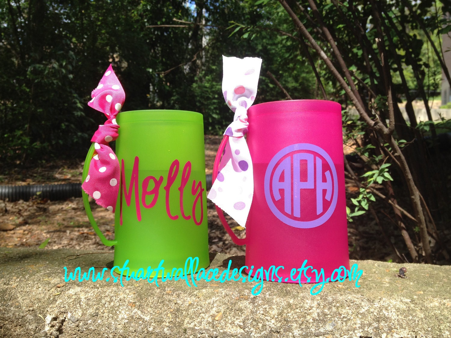 Personalized Frosted plastic mug, birthday gift, bridesmaids, beach