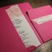 Custom Letterpress Wedding Invitations - Hot Pink Garden - shipped with a beautiful rustic box and guest book. 100 Invites.