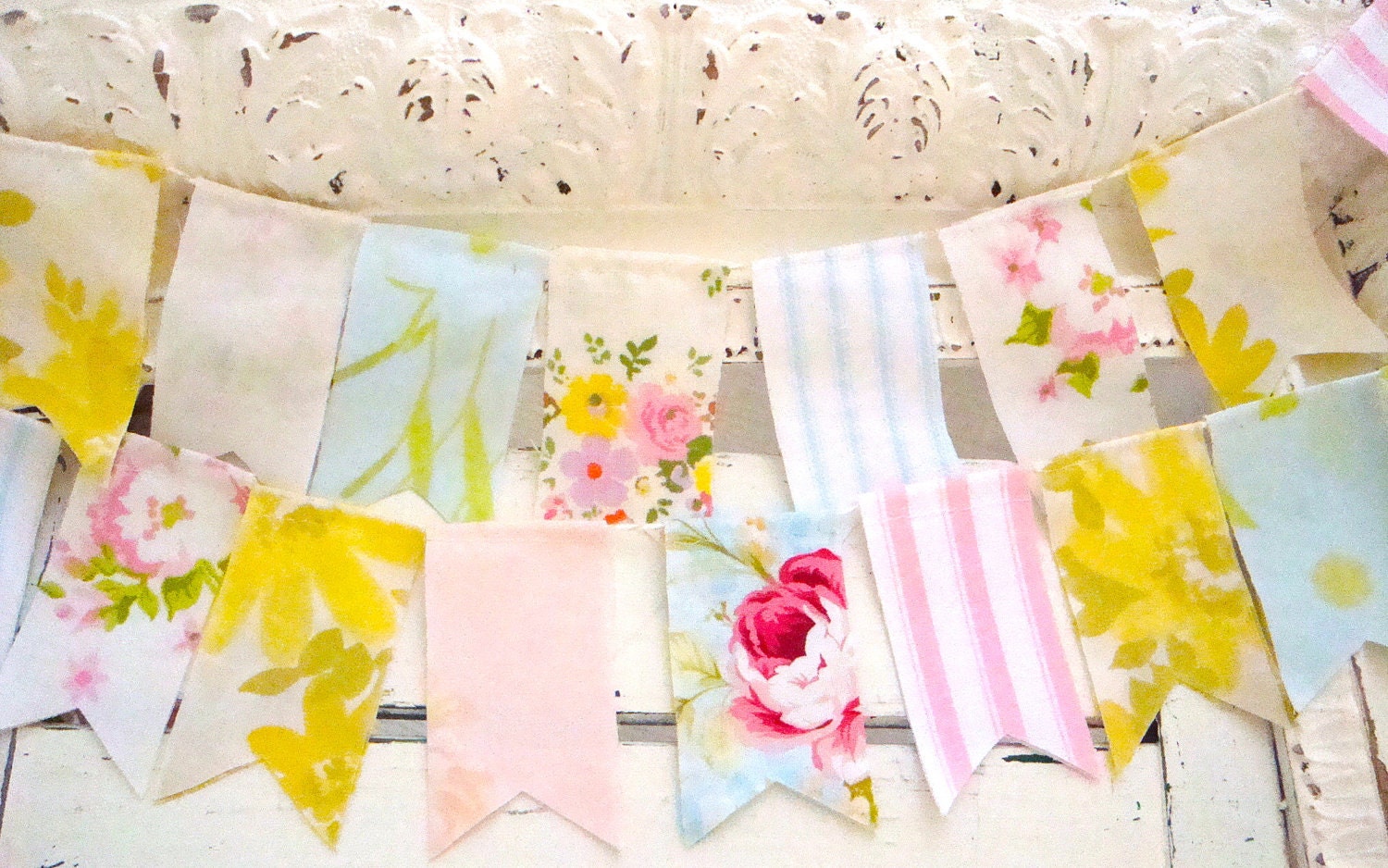 Vintage Fabric Garland Bunting- A String of Lovely- Made to Order