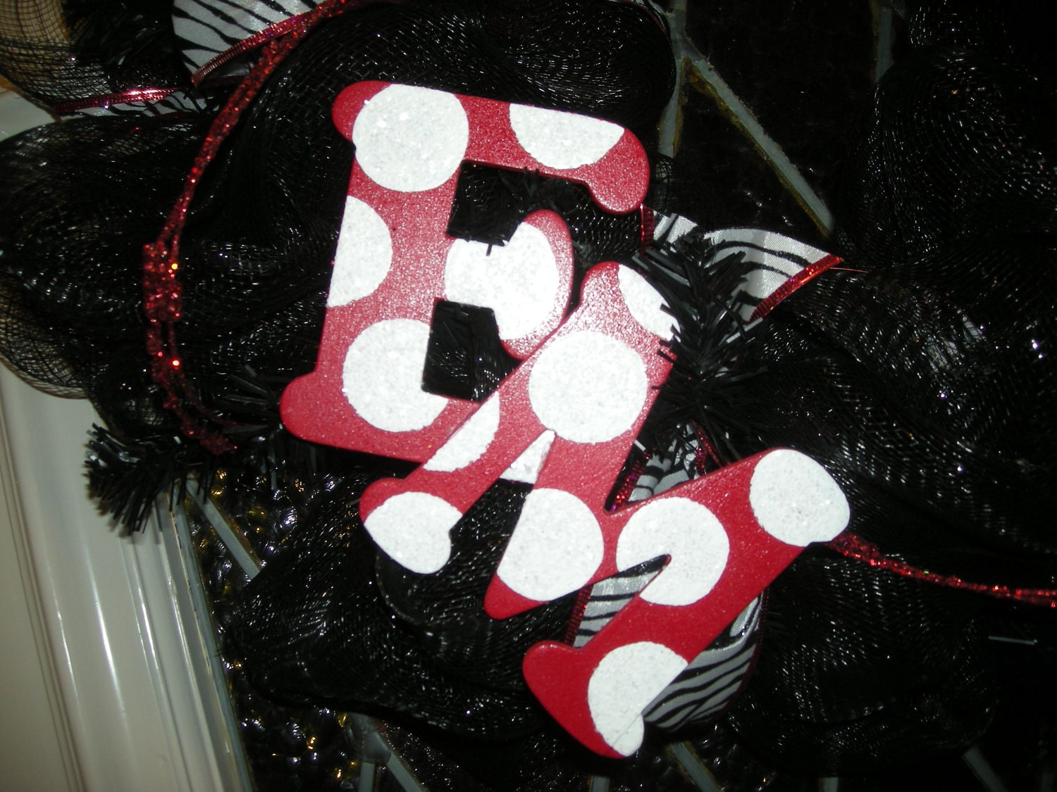 SALE-10% OFF Texas Tech Black Deco Mesh Wreath