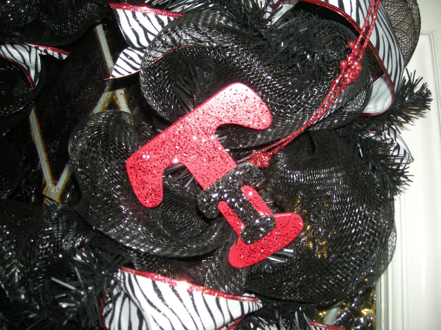 SALE-10% OFF Texas Tech Black Deco Mesh Wreath