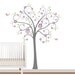 Nursery Wall Decal Baby Girls Tree with Flowers Owls Birds