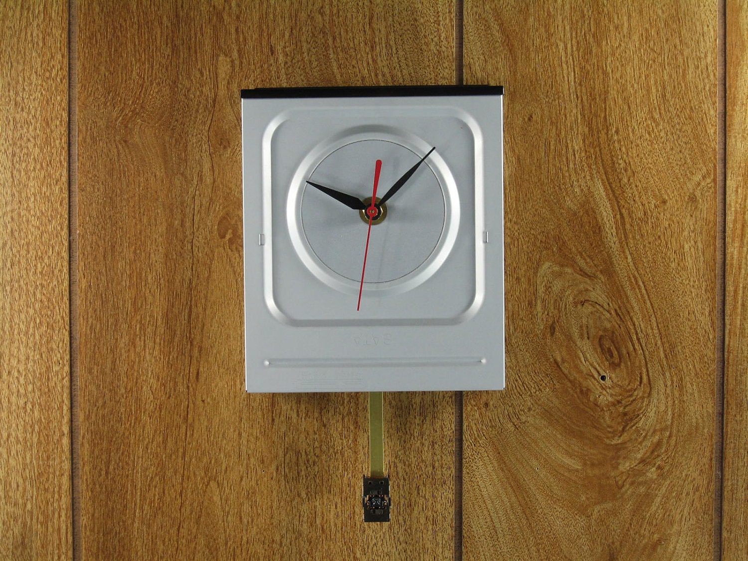 Handmade Wall Clock Pendulum Upcycled LG Super Multi DVD Rewriter Office Home Decor Computer Assemblage -- Free Priority Shipping Included