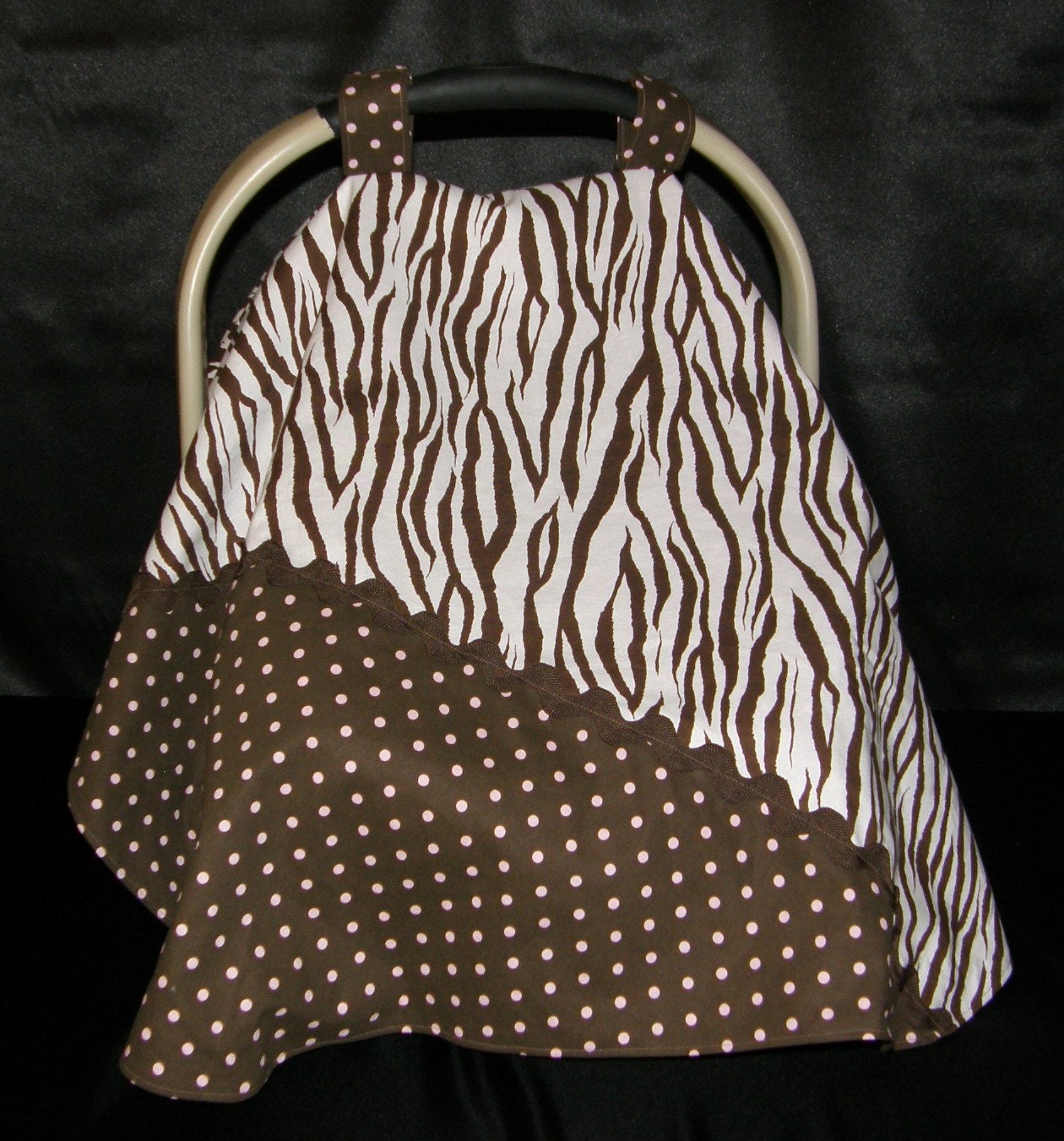 Car Seat Canopy - brown zebra