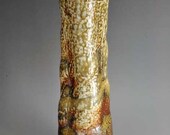 Shigaraki, anagama, ten-day anagama wood firing, with natural ash deposits wall hanging flower vase, kake-24